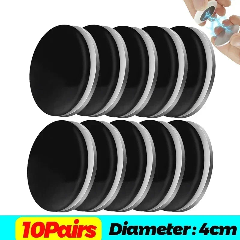 aimants magnétiques adhésifs argentés noirs modernes 25cm 4cm 10paires 20pcs