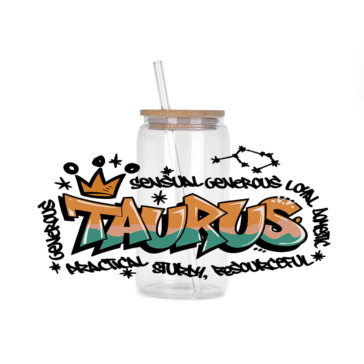 décoration moderne stickers graphiques adhésifs transparents canettes bocaux couvercles bois pailles