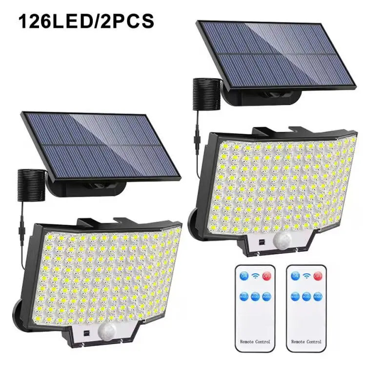 lampe solaire détecteur mouvement 348 led moderne étanche ip65 abs noir blanc télécommande clips