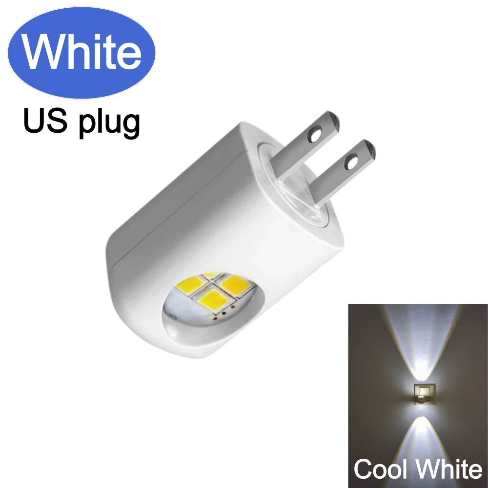 veilleuse nuit led rectangle blanc moderne prise murale ecoenergetique flux lumineux capteur automatie crescudu