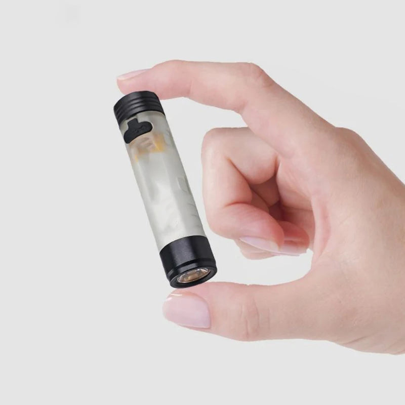 lampe poche portable clipser chapeau rechargeable noir transparent moderne minimaliste