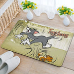 tapis sol jaune rose bleu vert turquoise dessins animés tom jerry antidérapant absorbant eau