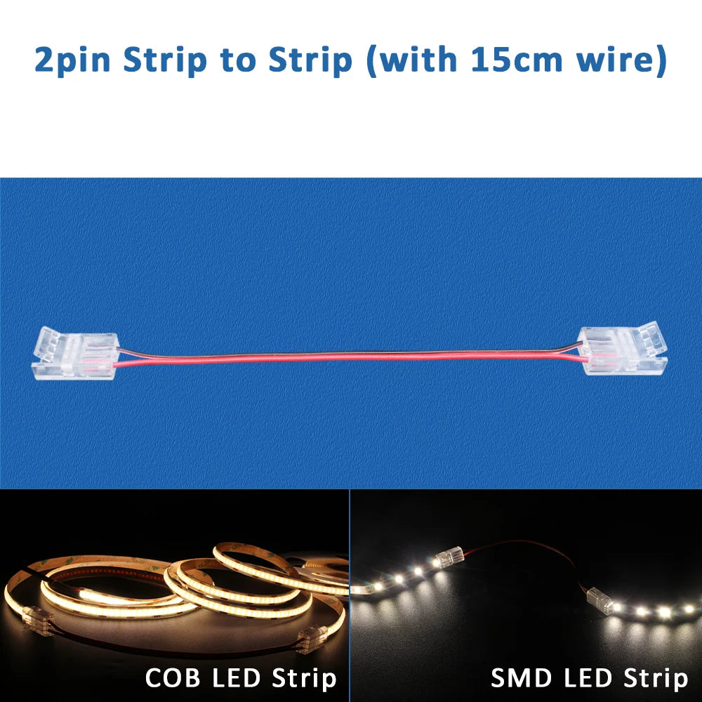 connecteurs led transparents clips rubans flexibles 5v 12v certifiés rohs ul