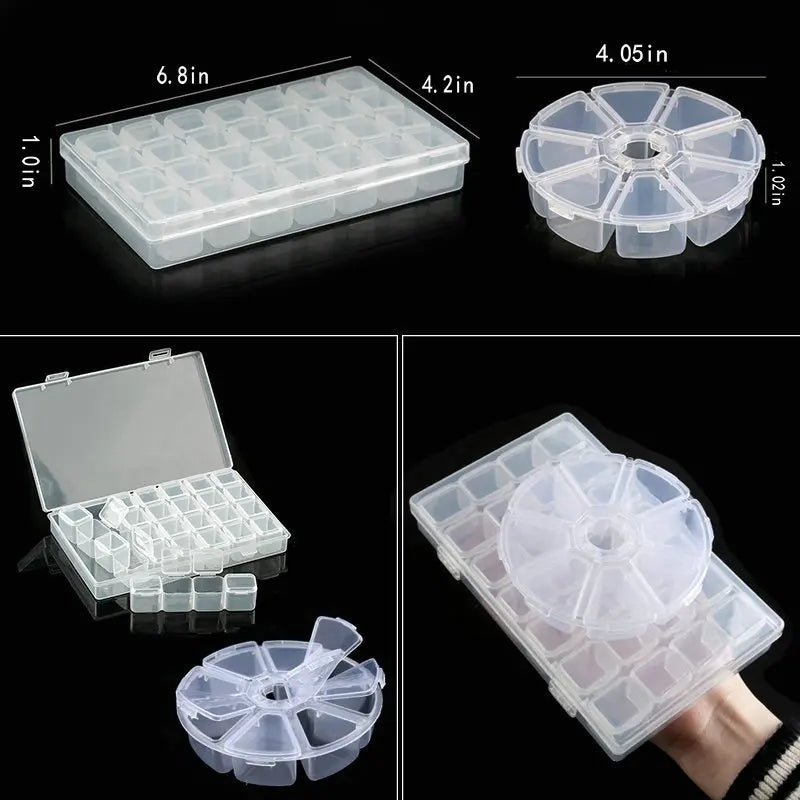 boîte rangement bijoux transparente plastique compartimentée organisateur boucles d'oreille accessoires petits objets