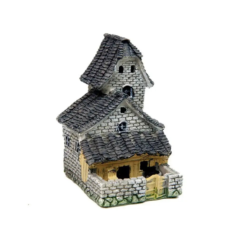 miniatures traditionnelles résine bâtiments toitures tuiles détails architecturaux gris noir vert