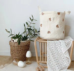panier rangement brodé animaux ours lapin écureuil poignées détachables rangement vêtements moderne respectueux environnement