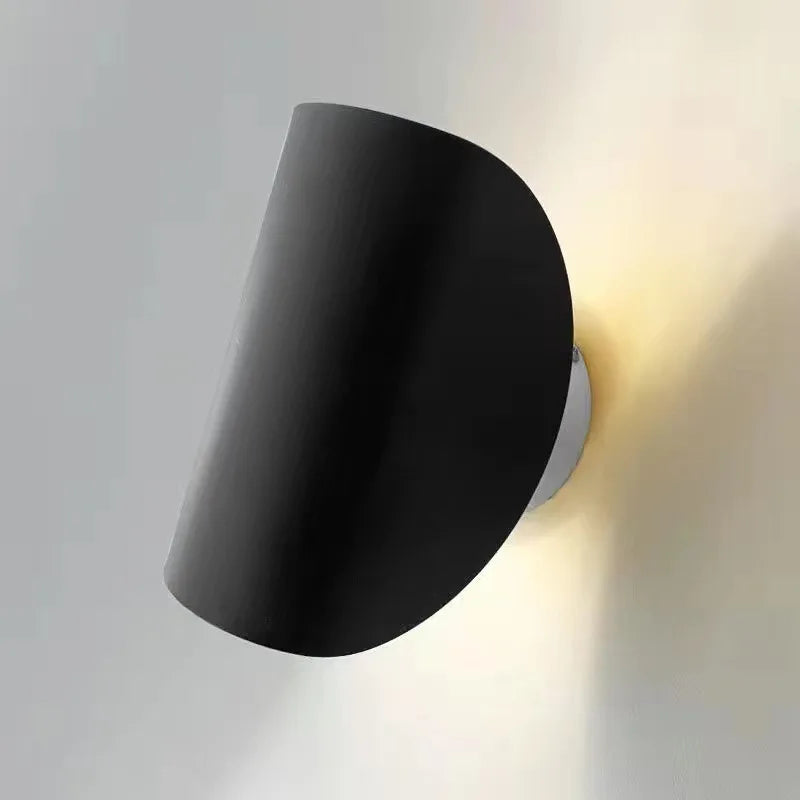 lampe murale moderne cylindrique noir bleu blanc led rotative chambre salon