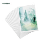 feuilles aquarelle blanc fleurs bleues texture rugueuse artisanal 300gsm clips pinceaux palette peinture boîte