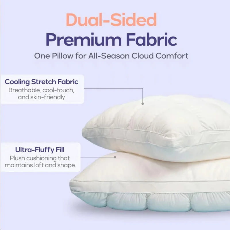 oreiller polyester coton quadrillé blanc rose gris bleu clair moderne élastique doux