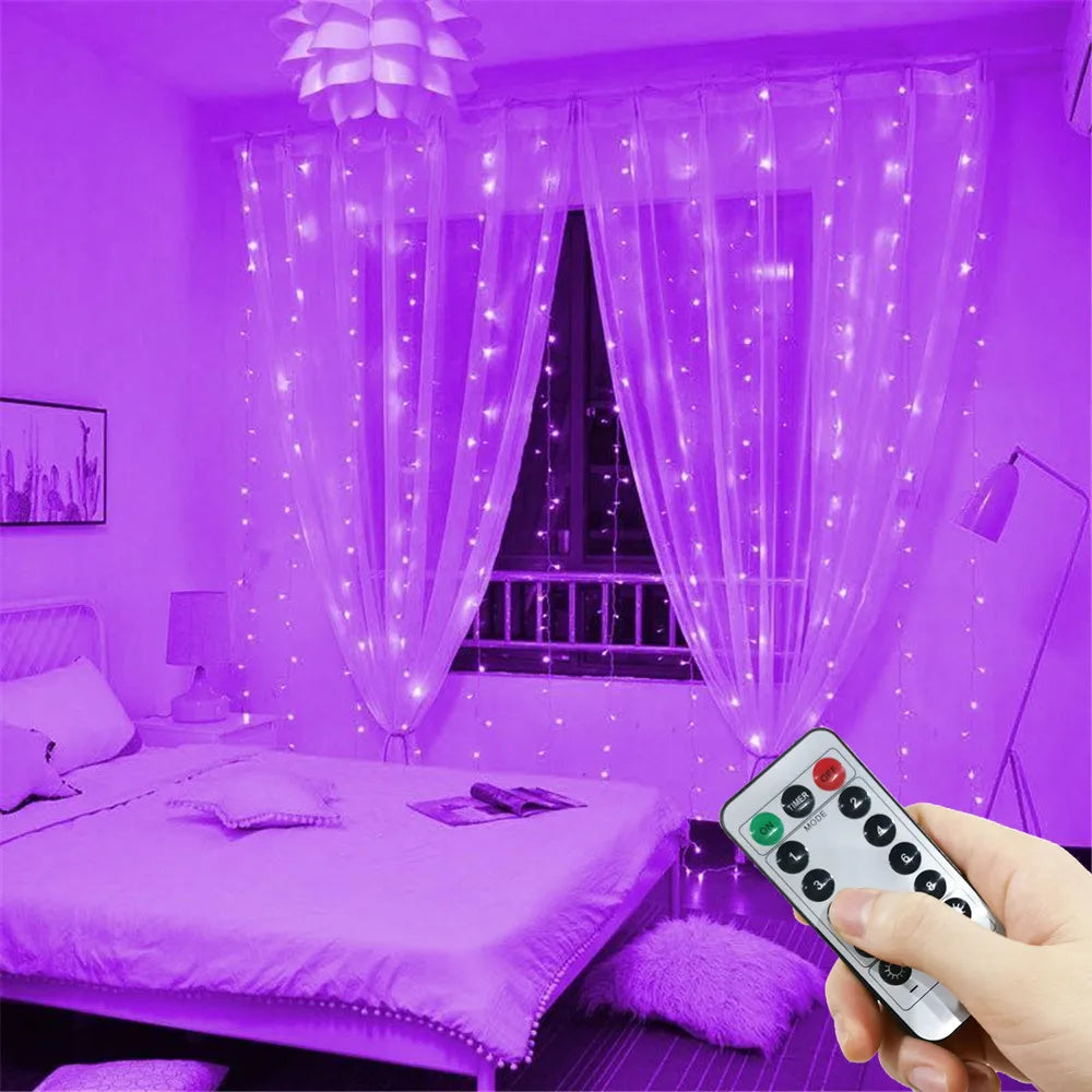 guirlande lumineuse led rose blanche jaune doré 300cm moderne télécommande usb