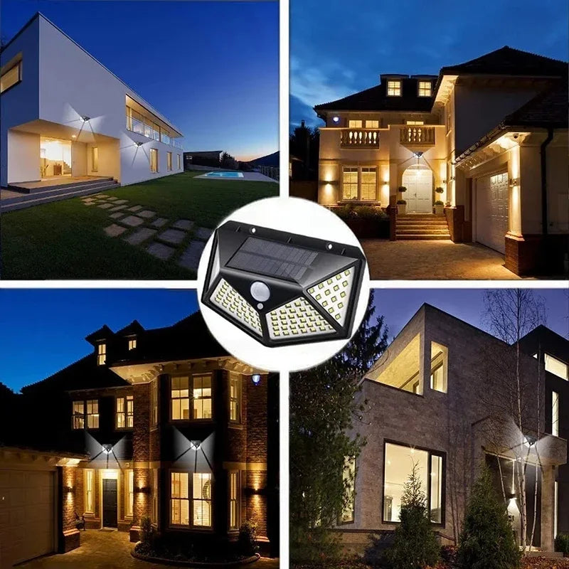 lampes solaires led détecteur mouvement moderne lot 10 noir blanc