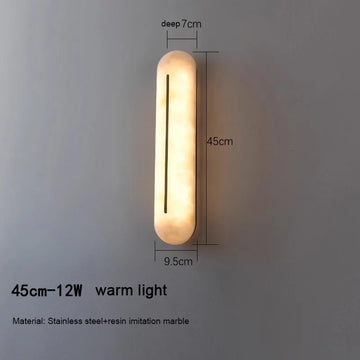 lampe murale moderne marbre imitation extérieure blanc crème gris foncé lumière chaude minimaliste