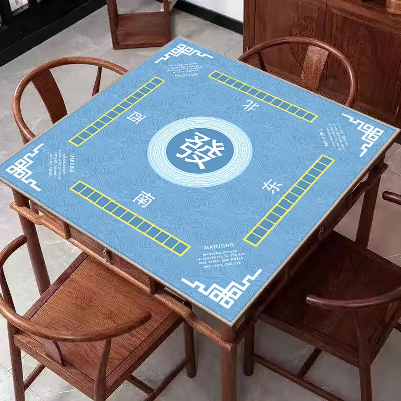 tapis jeu mahjong motifs traditionnels chinois vert rouge bleu rose