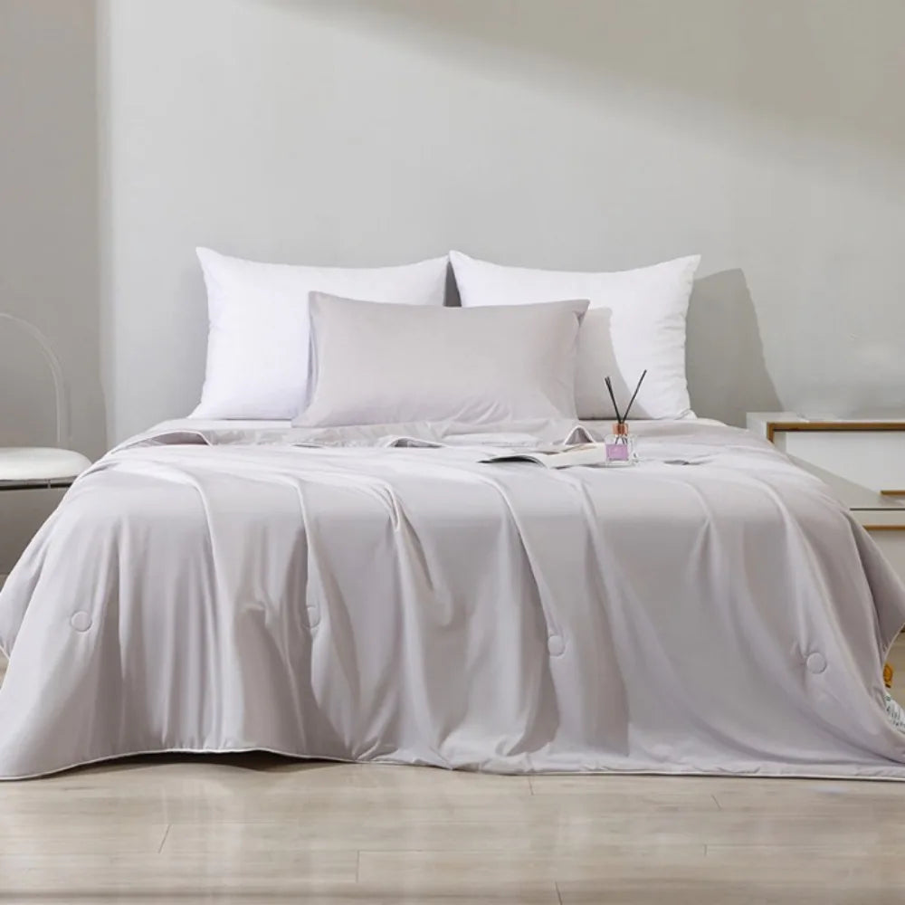 couverture coton doublon 100% coton bleu violet vert blanc moderne fixée boutons