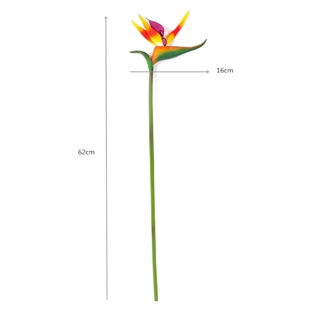 plantes artificielles oiseau paradis bouquet fleurs vert jaune orange rouge moderne décoration intérieur maison