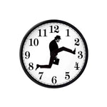 horloge murale moderne cadre noir fond blanc motif homme costume