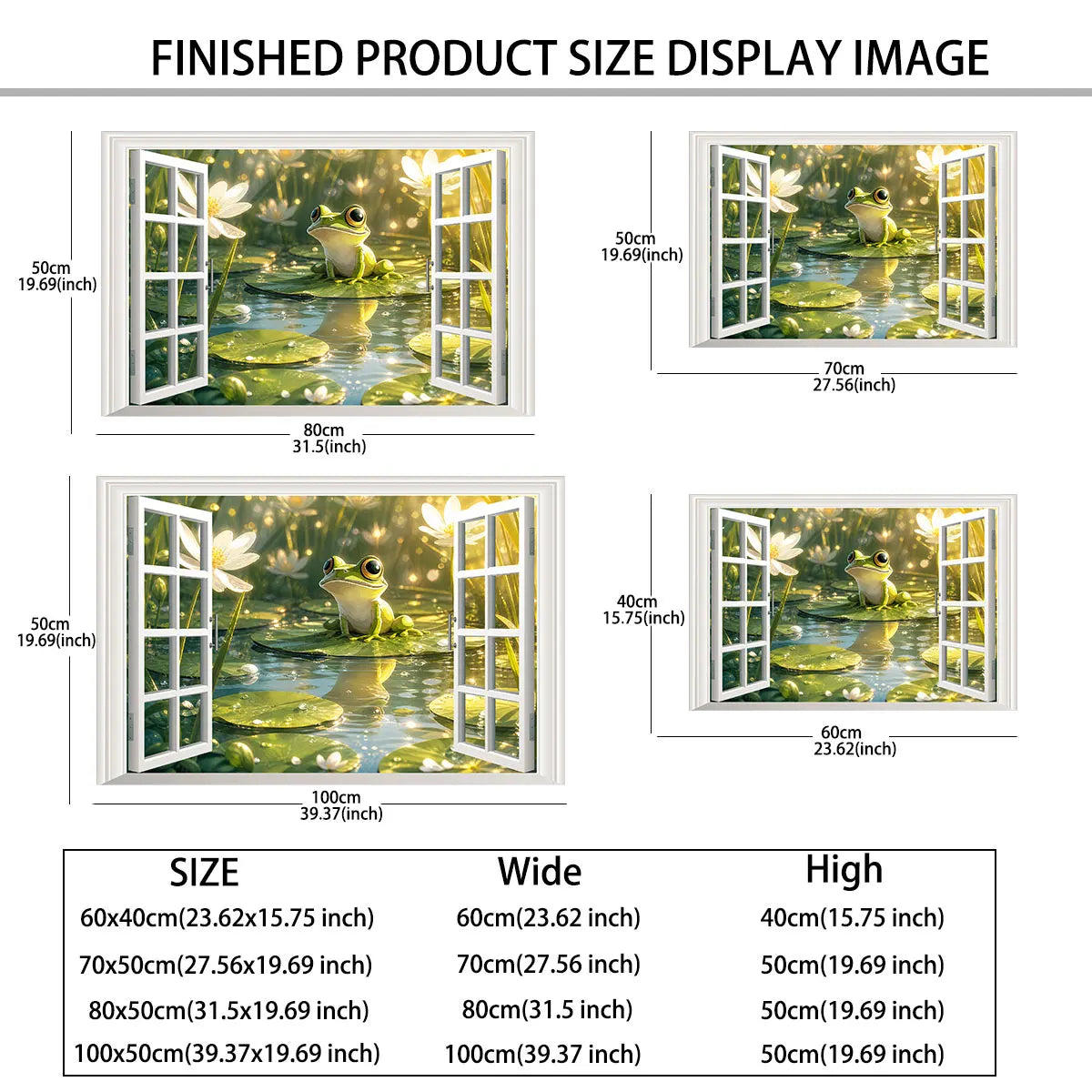 autocollant mural 3d paysage nature morte grenouille lotus feuilles fleurs reflets dorés salon décoration