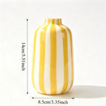 vase céramique émaillé rayé moderne couleur rouge blanc jaune rose bleu décoration intérieure fleurs