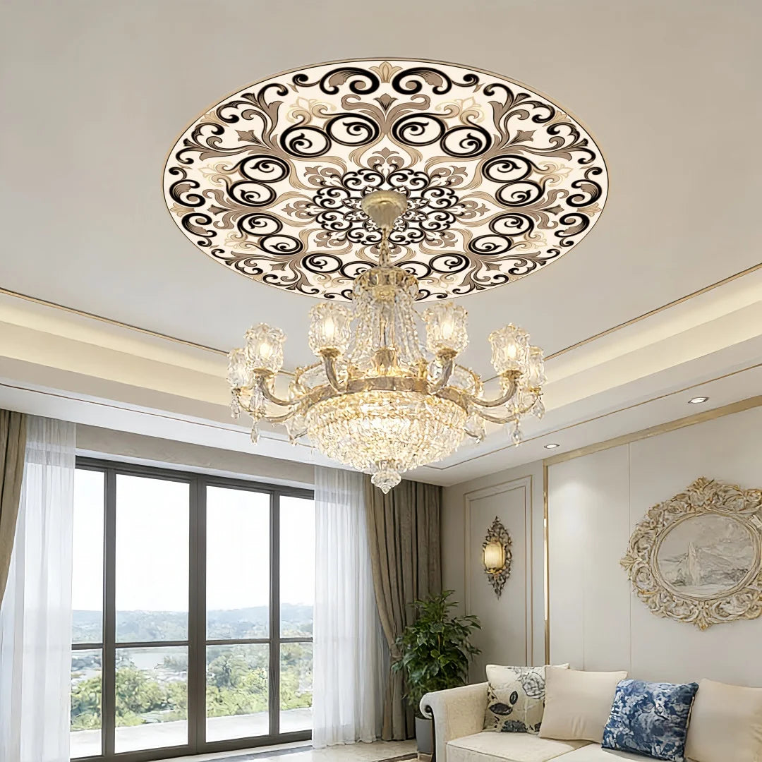 décor autocollant doré ornements floraux motifs géométriques classique 60cm 80cm