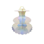 support cupcakes iridescent moderne rayures horizontales motifs floraux dorés anniversaire festive