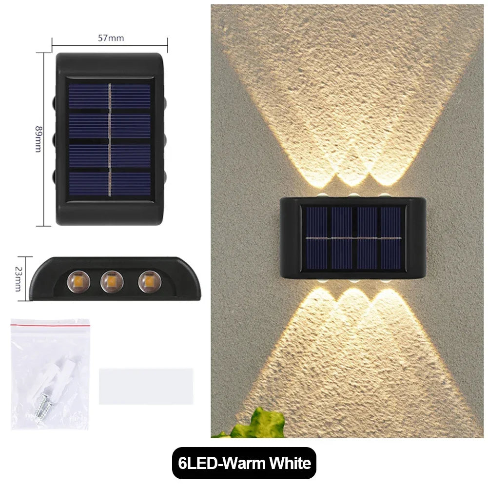 lampe solaire murale moderne ip65 led rechargeable extérieure panneau solaire texturé noir minimaliste