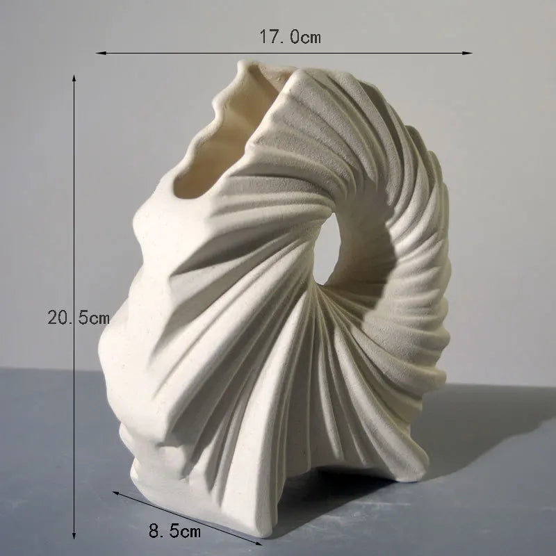 vase blanc moderne spirale opaque décoration intérieure table minimaliste contemporain