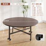table manger ronde pliante bois marron plateau tournant six chaises modernes