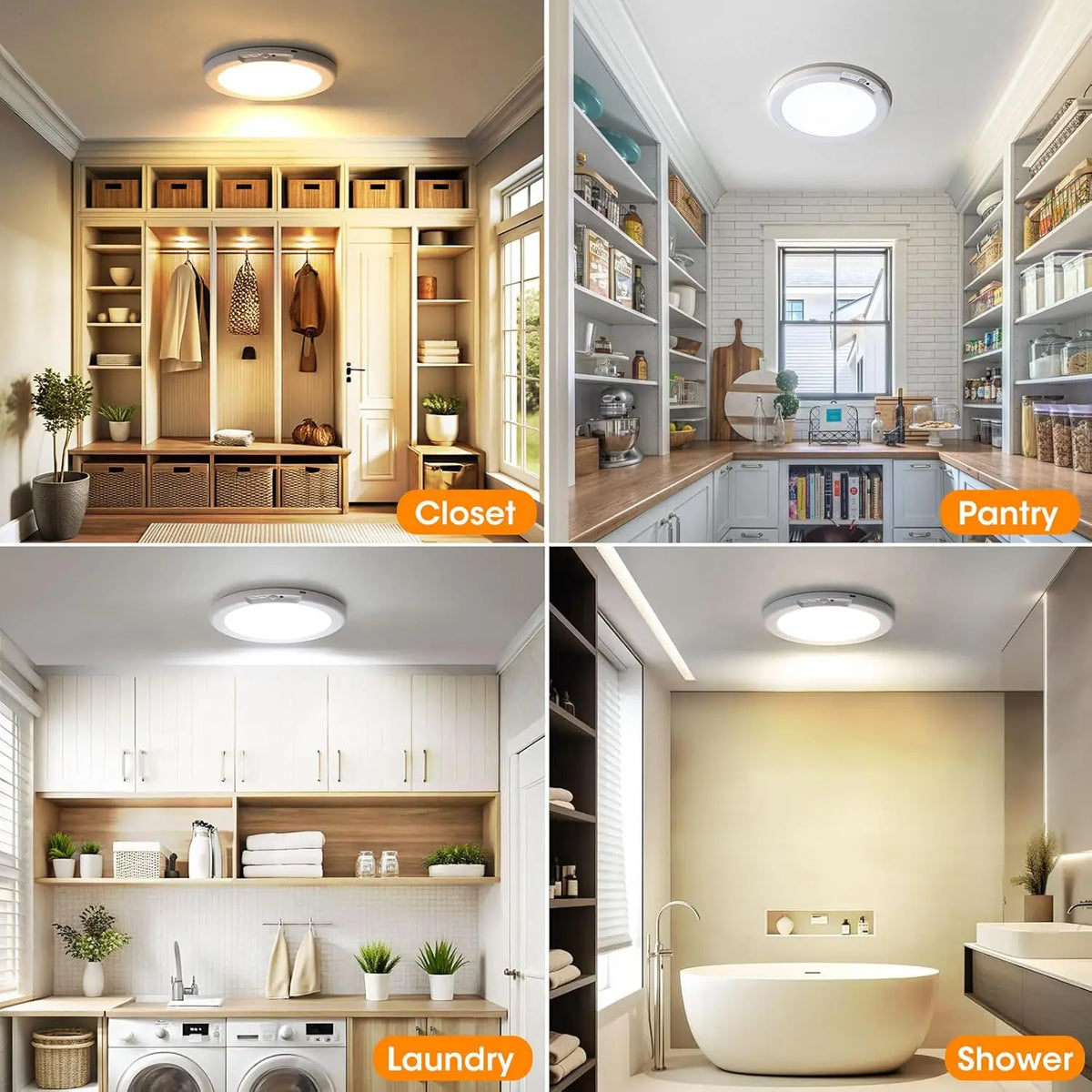 plafonnier led blanc moderne aimanté télécommande charge usb chambre cuisine minimaliste