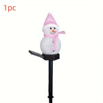 décoration noël bonhomme neige lumineux solaire extérieure intérieure clips glitter festive blanc rouge verte