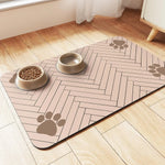 tapis animal absorbant rapide antidérapant noir rayures blanches moderne deux bols 30x40cm