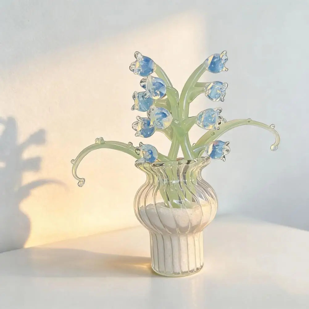 vase transparent moderne fleurs artificielles couleurs variées minimaliste