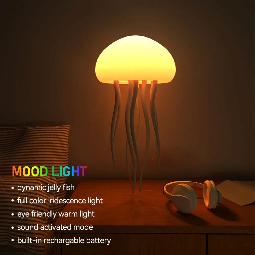 lampe led forme méduse tentacules base plate couleur multicolore moderne veilleuse ambiance