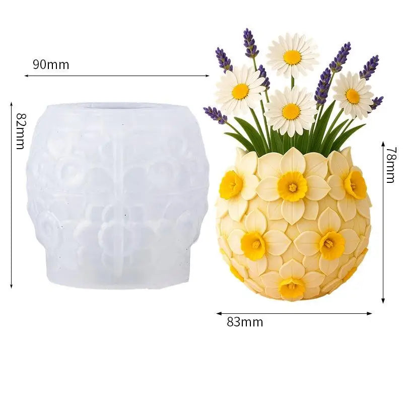 vase tulipe blanc moderne minimaliste silicone polyrésine spatule poudre decoration intérieure artisanale