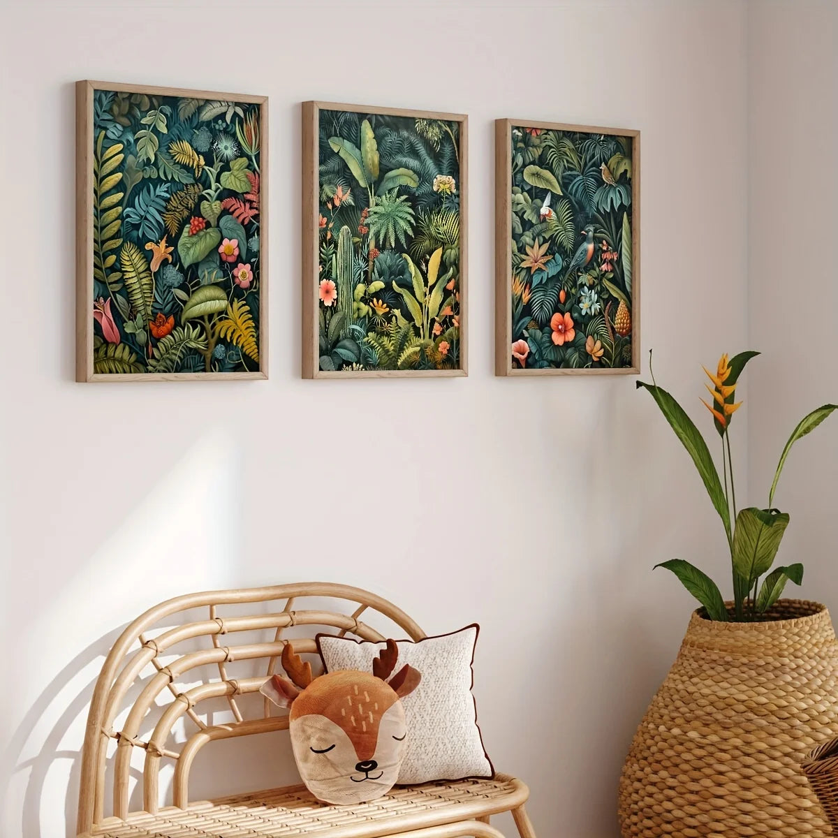 affiches modernes végétales motifs floraux sans cadre toile impression maison salon chambre