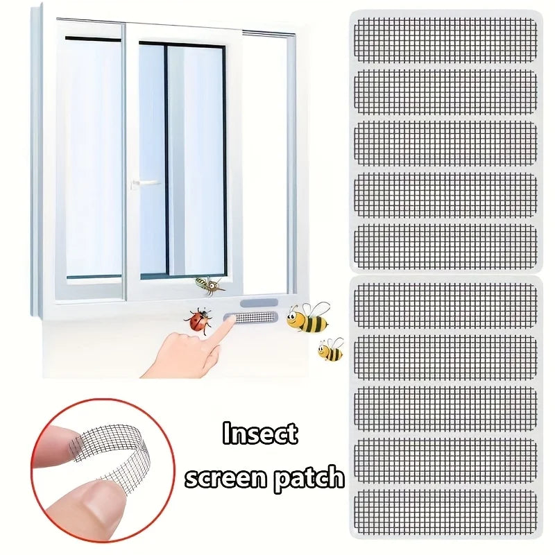 patchs réparation moustiquaire fenêtre porte adhésifs gris semi transparents utilitaires pratique ensemble 6cm 9cm