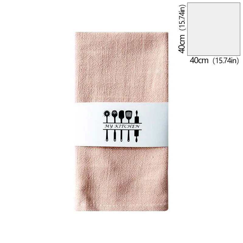 serviettes table coton texture lin moderne vert jaune gris rose beige blanc opaques clips