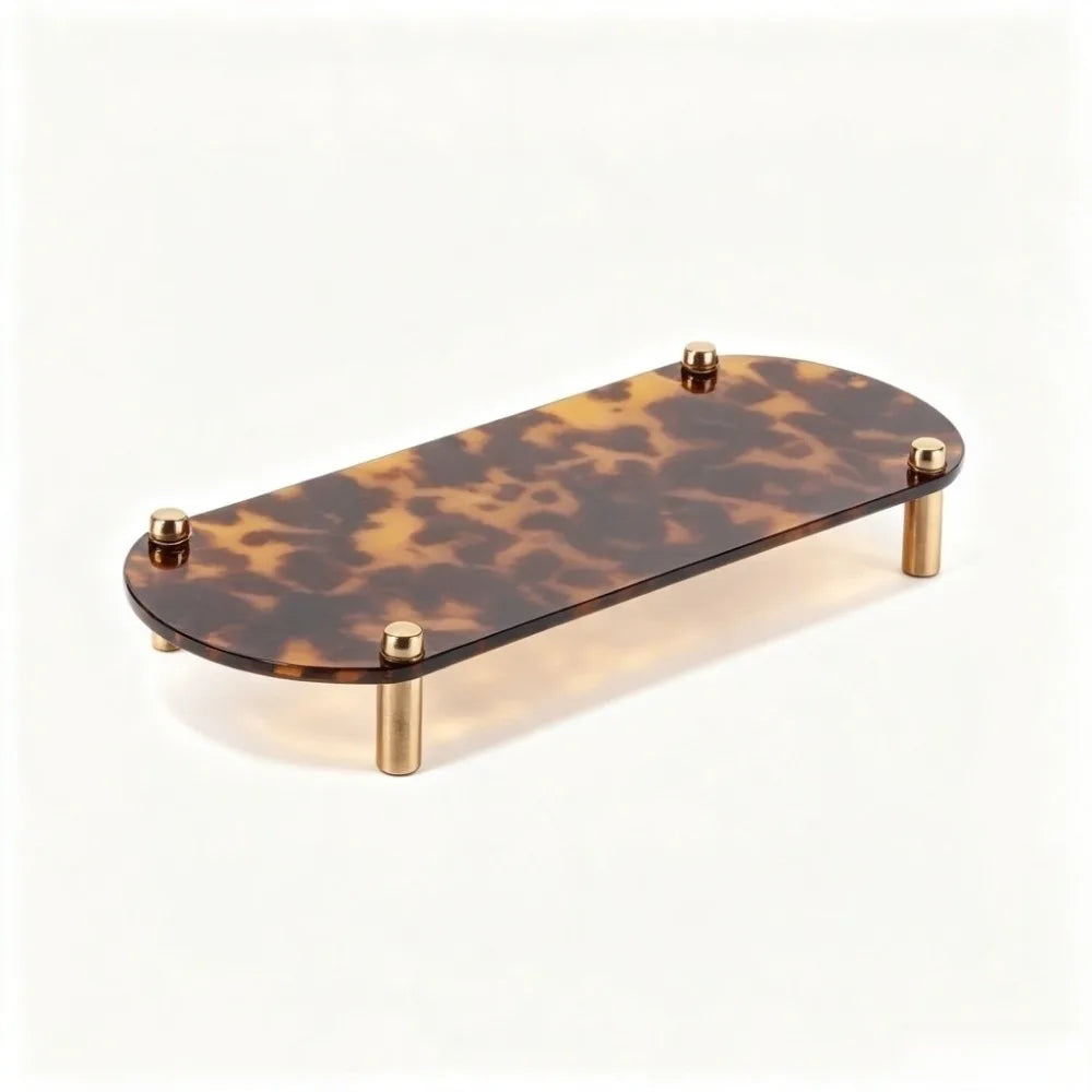 plateau acrylique léopard moderne porte maquillage rangement intérieur chic élégant