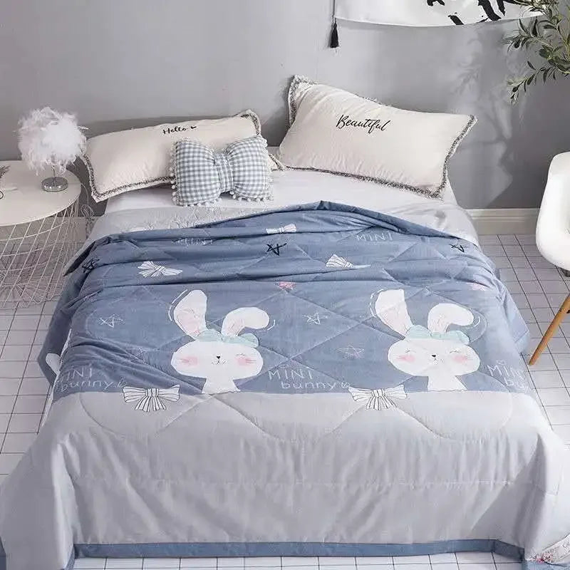 Couverture de sieste respirante en patchwork gris pour bureau