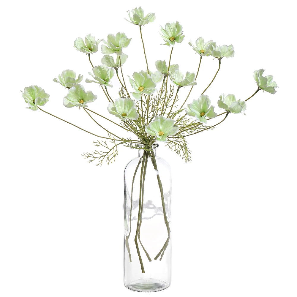 décoration intérieure moderne bouquet lys artificiel blanc 60cm vase minimaliste