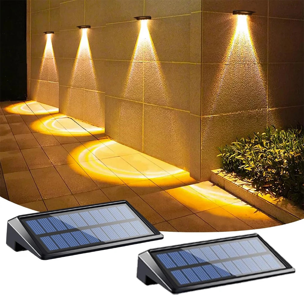 lumières solaires led modernes appliques murales noires bleues panneau solaire adhésivesextérieur minimalistes