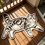 tapis sol antidérapant imperméable chats imprimé noir blanc gris animaux couloir exercice adultes