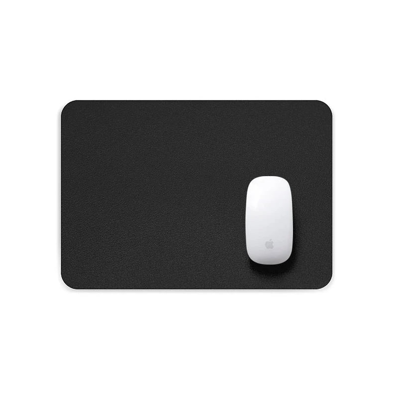 tapis souris cuir pu gris noir moderne antidérapant desk pad uni brillant minimaliste imperméable