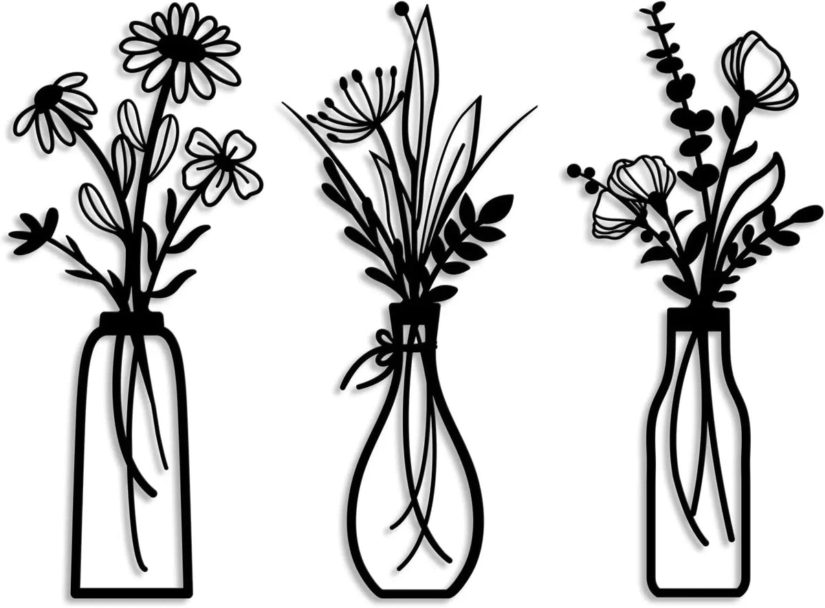 bouquet mural fleurs artificielles moderne minimaliste adhésif blanc beige marron