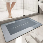 tapis bain gris moderne antidérapant texte bathroom salle bain douche