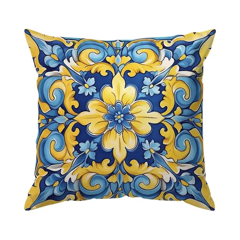 taies d'oreiller polyester citron vintage naturel fleurs blanches couleurs vives décoration maison jacinthe
