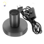 lampe table moderne base métal noir interrupteur câble prise us