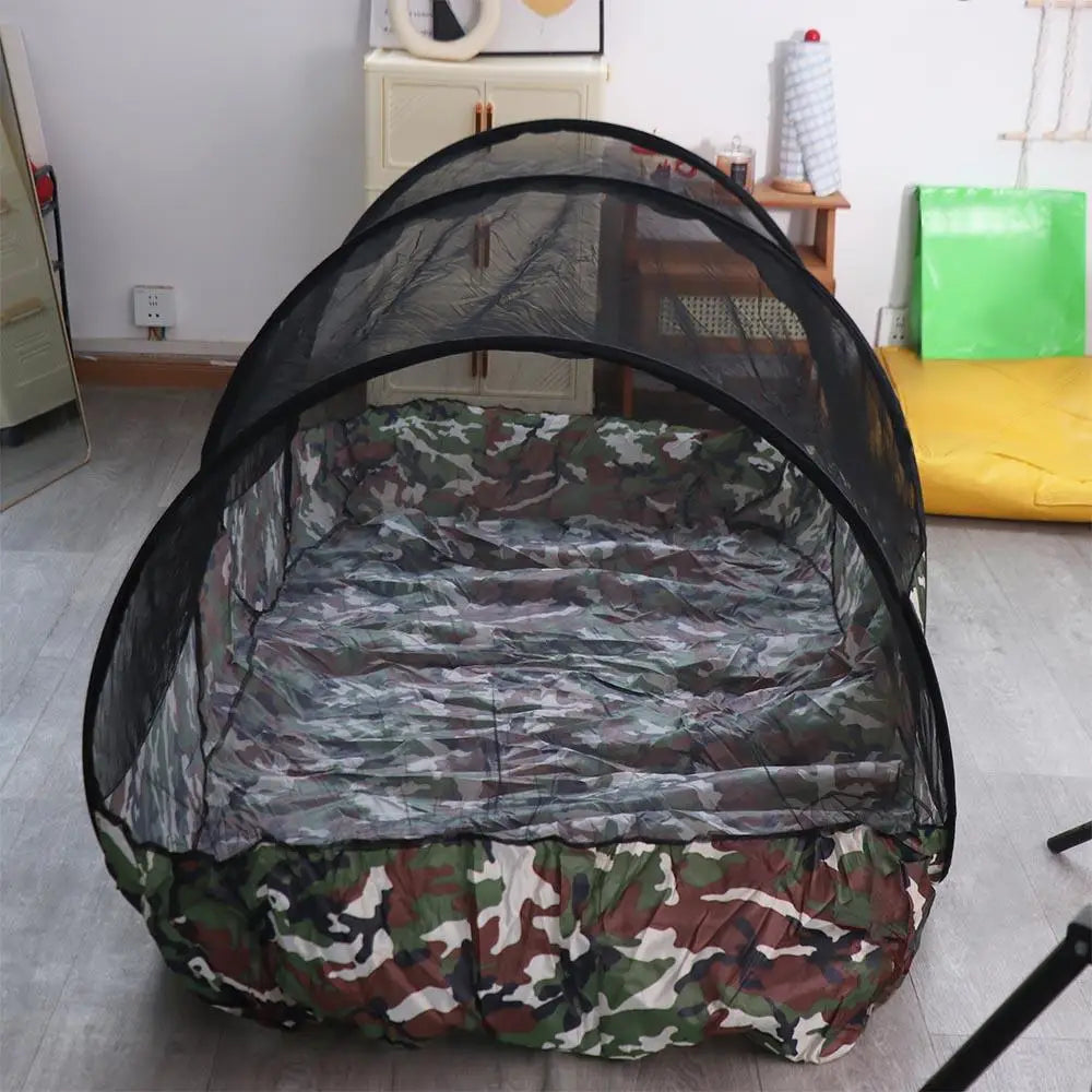 tente pliable camouflage polyester extérieure campement double maille moderne transparent sac rangement