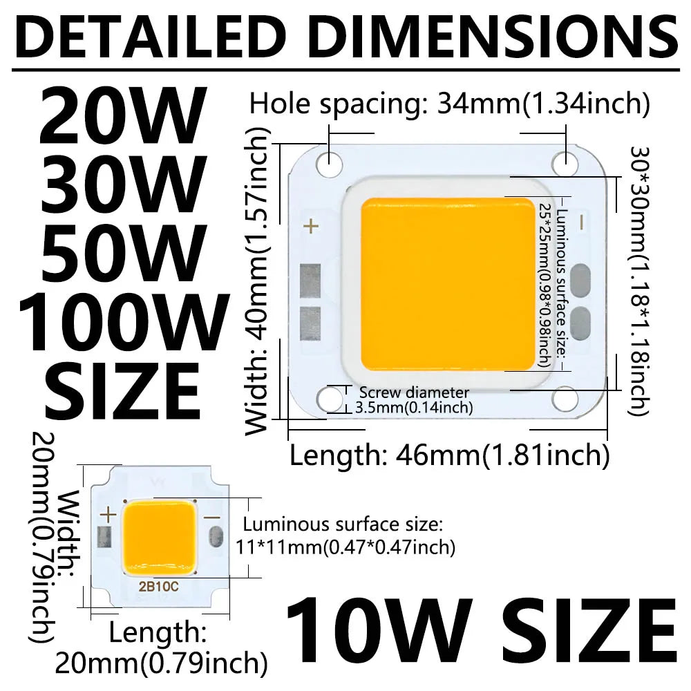 ampoules led diodes blanches froide chaude 10w 20w 30w 50w 100w 30v 32v modernes
