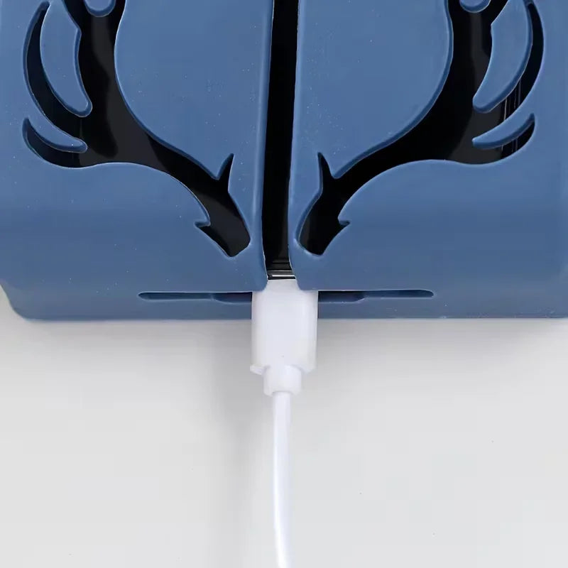 support mural adhésif antlers moderne blanc noir rose bleu vert câbles lunettes télécommande prise