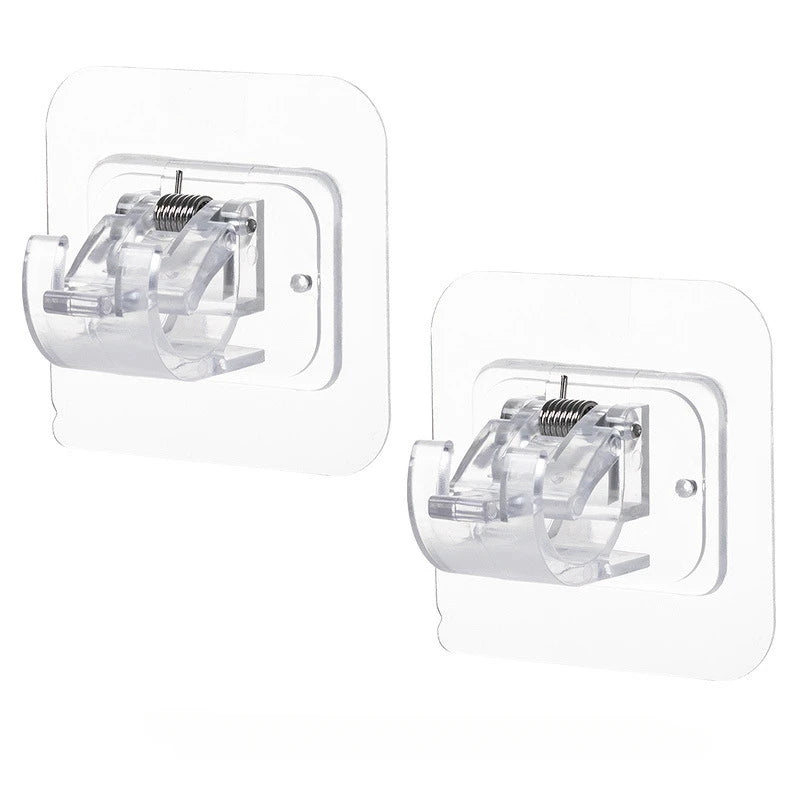 clip tringle rideau réglable blanc moderne auto adhésif support mural sans clous tige rideau